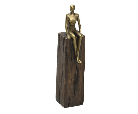 Escultura em Resina Sitting Person I - Dourado