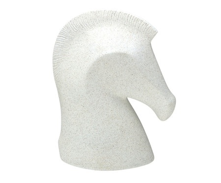 Adorno Cavalo em Resina Minimalistic - Off White