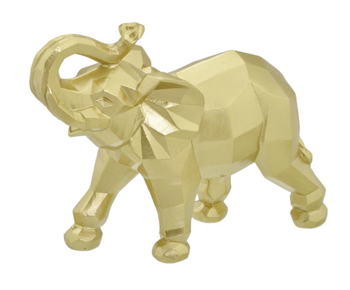 Adorno Elefante em Resina Factor II - Dourado, gold | WestwingNow