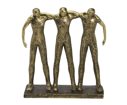 Escultura Three Frinds em Resina - Dourado, gold | WestwingNow