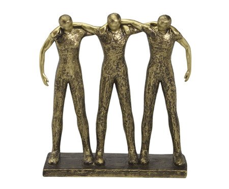 Escultura Three Frinds em Resina - Dourado