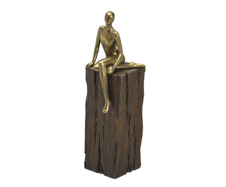 Escultura em Resina Sitting Person III - Dourado