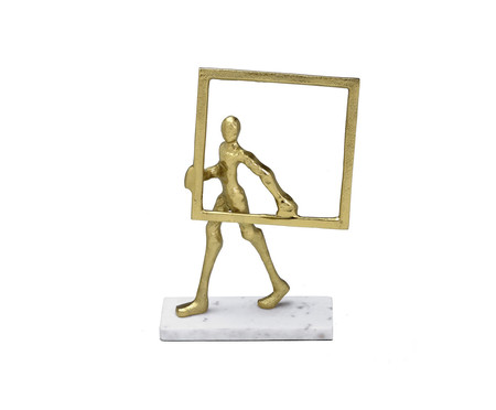 Escultura com Base em Mármore Armed - Dourado