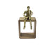 Escultura com Base em Madeira Eddie - Dourado, gold | WestwingNow