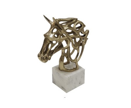 Adorno Cavalo com Base em Mármore Clark - Dourado | Westwing