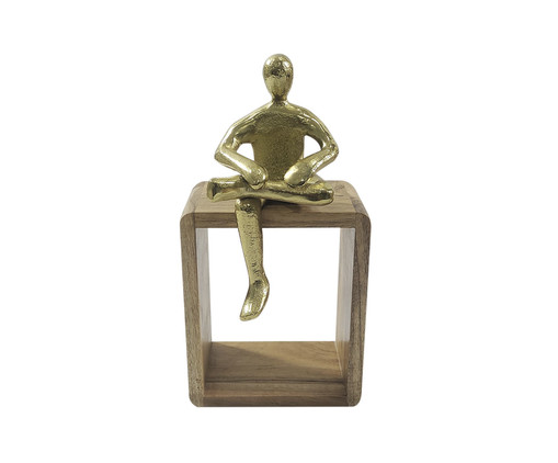 Escultura com Base em Madeira Edna - Dourado, gold | WestwingNow