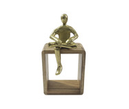 Escultura com Base em Madeira Edna - Dourado | WestwingNow