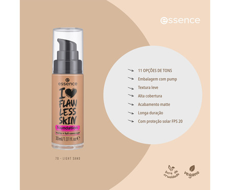 Base líquida essence I Love Flawless Skin essence - 70 Light Sand | WestwingNow