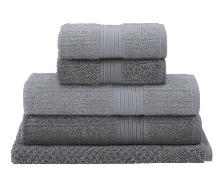 Jogo de Toalhas Fio Penteado Banho Canelado Verde Suave | Westwing