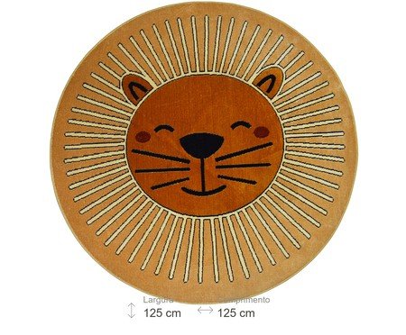 Tapete Madagascar Leãozinho Marrom e Creme | Westwing