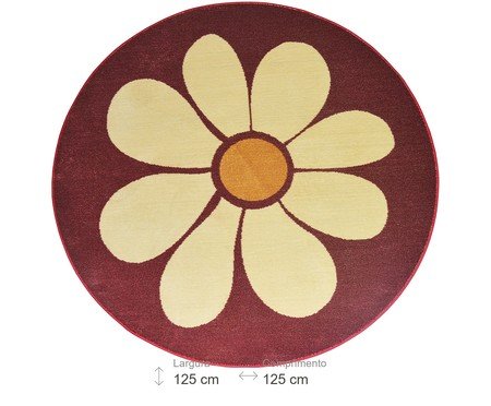 Tapete Madagascar Margarida Vermelho e Creme | Westwing