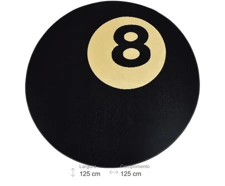 Tapete Madagascar Bola Oito Preto | Westwing