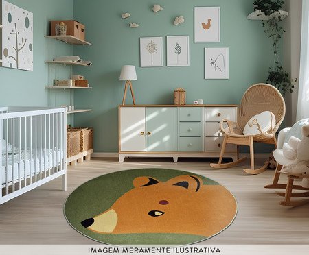 Tapete Madagascar Bear Verde e Creme | Westwing
