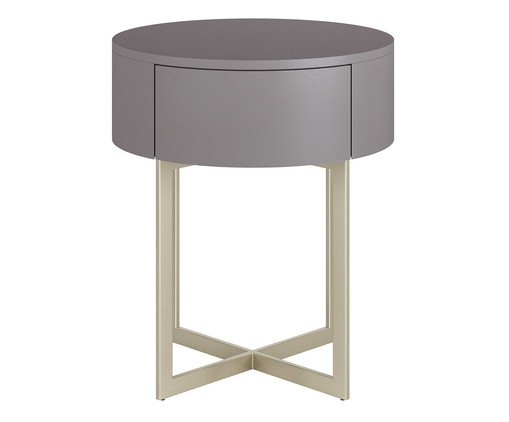 Mesa de Cabeceira Redonda Pecci Cinza e Champanhe, Cinza | WestwingNow