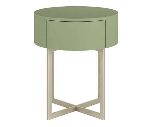 Mesa de Cabeceira Redonda Pecci Verde Caruá e Champanhe, Verde | WestwingNow