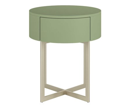 Mesa de Cabeceira Redonda Pecci Verde Caruá e Champanhe | Westwing