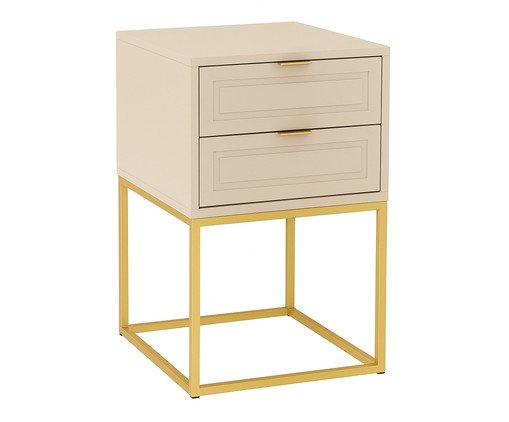 Mesa de Cabeceira Bonn Frapê e Dourado, Cru | WestwingNow