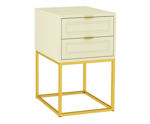Mesa de Cabeceira Bonn Frapê e Dourado, Cru | WestwingNow