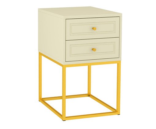 Mesa de Cabeceira Bonn Frapê e Dourado, Cru | WestwingNow