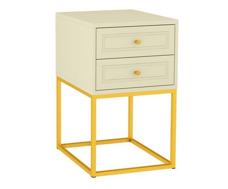Mesa de Cabeceira Bonn Frapê e Dourado | Westwing