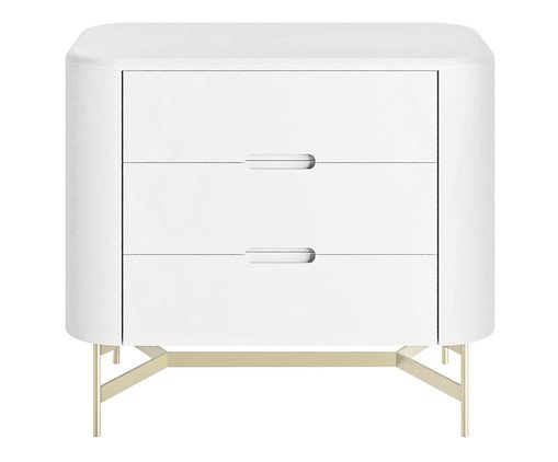 Mesa de Cabeceira Greyz Branco e Champanhe, Branco | WestwingNow