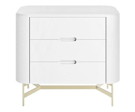 Mesa de Cabeceira Greyz Branco e Champanhe | Westwing