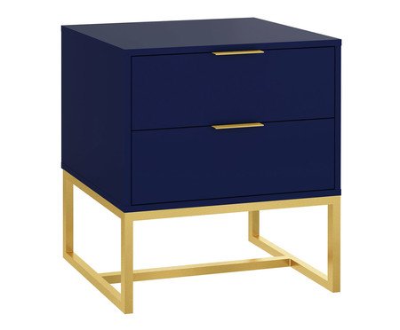 Mesa de Cabeceira Itzzon Azul e Dourado | Westwing