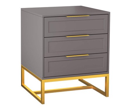 Mesa de Cabeceira Asine Cinza e Dourado | Westwing
