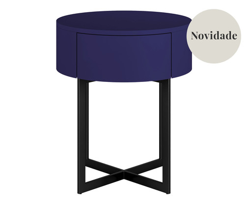 Mesa de Cabeceira Redonda Pecci Azul e Preto, Azul | WestwingNow