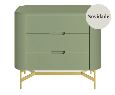 Mesa de Cabeceira Greyz Verde Caruá e Dourado