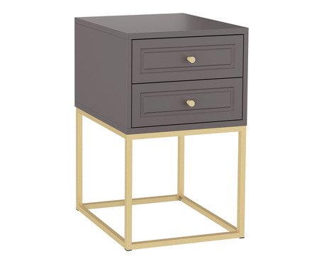 Mesa de Cabeceira Bonn Cinza e Champanhe | Westwing