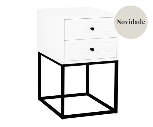 Mesa de Cabeceira Bonn Branco e Preto, Branco | WestwingNow