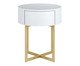 Mesa de Cabeceira Redonda Pecci Branco e Dourado, Branco | WestwingNow