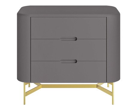 Mesa de Cabeceira Greyz Cinza e Dourado | Westwing