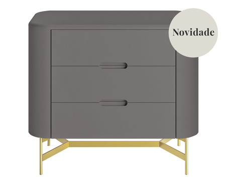 Mesa de Cabeceira Greyz Cinza e Dourado | Westwing