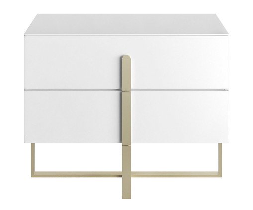 Mesa de Cabeceira Auri Branco e Champanhe, Branco | WestwingNow