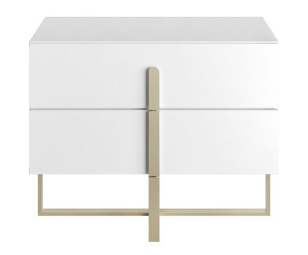 Mesa de Cabeceira Auri Branco e Champanhe | Westwing