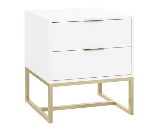 Mesa de Cabeceira Itzzon Branco e Champanhe, Branco | WestwingNow