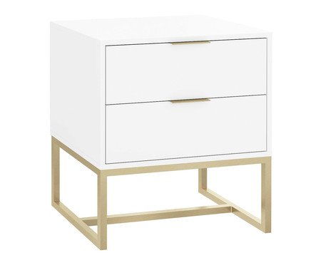 Mesa de Cabeceira Itzzon Branco e Champanhe | Westwing