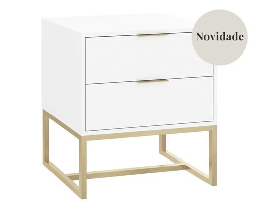 Mesa de Cabeceira Itzzon Branco e Champanhe, Branco | WestwingNow