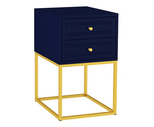 Mesa de Cabeceira Bonn Azul e Dourado, Azul | WestwingNow