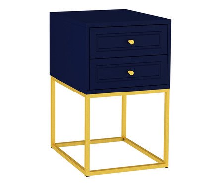 Mesa de Cabeceira Bonn Azul e Dourado | Westwing