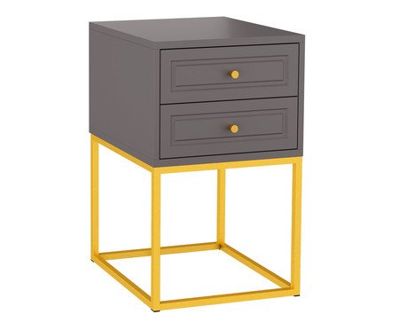 Mesa de Cabeceira Bonn Cinza e Dourado | Westwing
