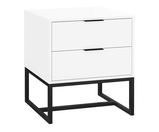 Mesa de Cabeceira Itzzon Branco e Preto, Branco | WestwingNow
