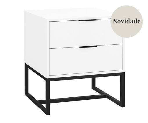 Mesa de Cabeceira Itzzon Branco e Preto, Branco | WestwingNow