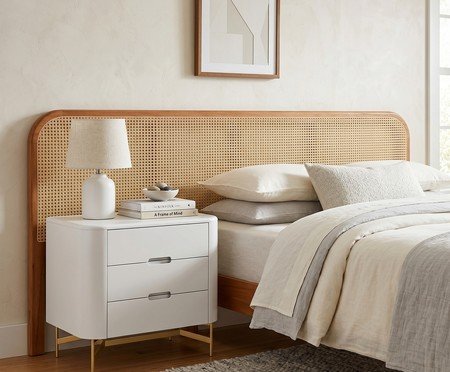 Mesa de Cabeceira Greyz Branco e Dourado | Westwing