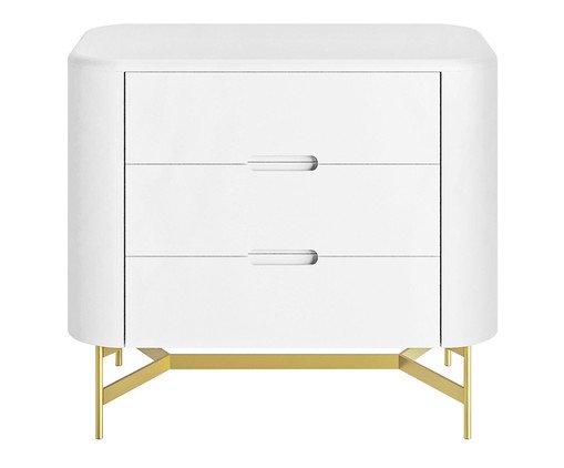 Mesa de Cabeceira Greyz Branco e Dourado, Branco | WestwingNow