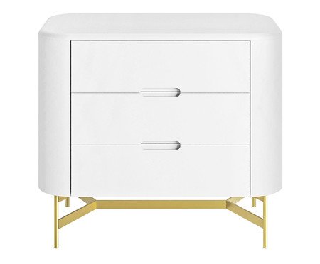 Mesa de Cabeceira Greyz Branco e Dourado | Westwing