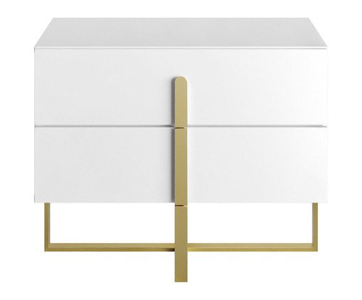 Mesa de Cabeceira Auri Branco e Dourado, Branco | WestwingNow