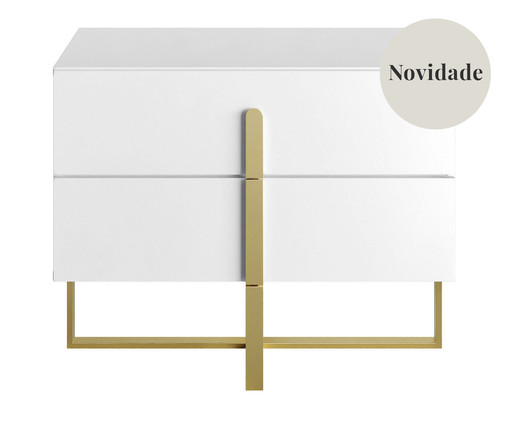 Mesa de Cabeceira Auri Branco e Dourado, Branco | WestwingNow